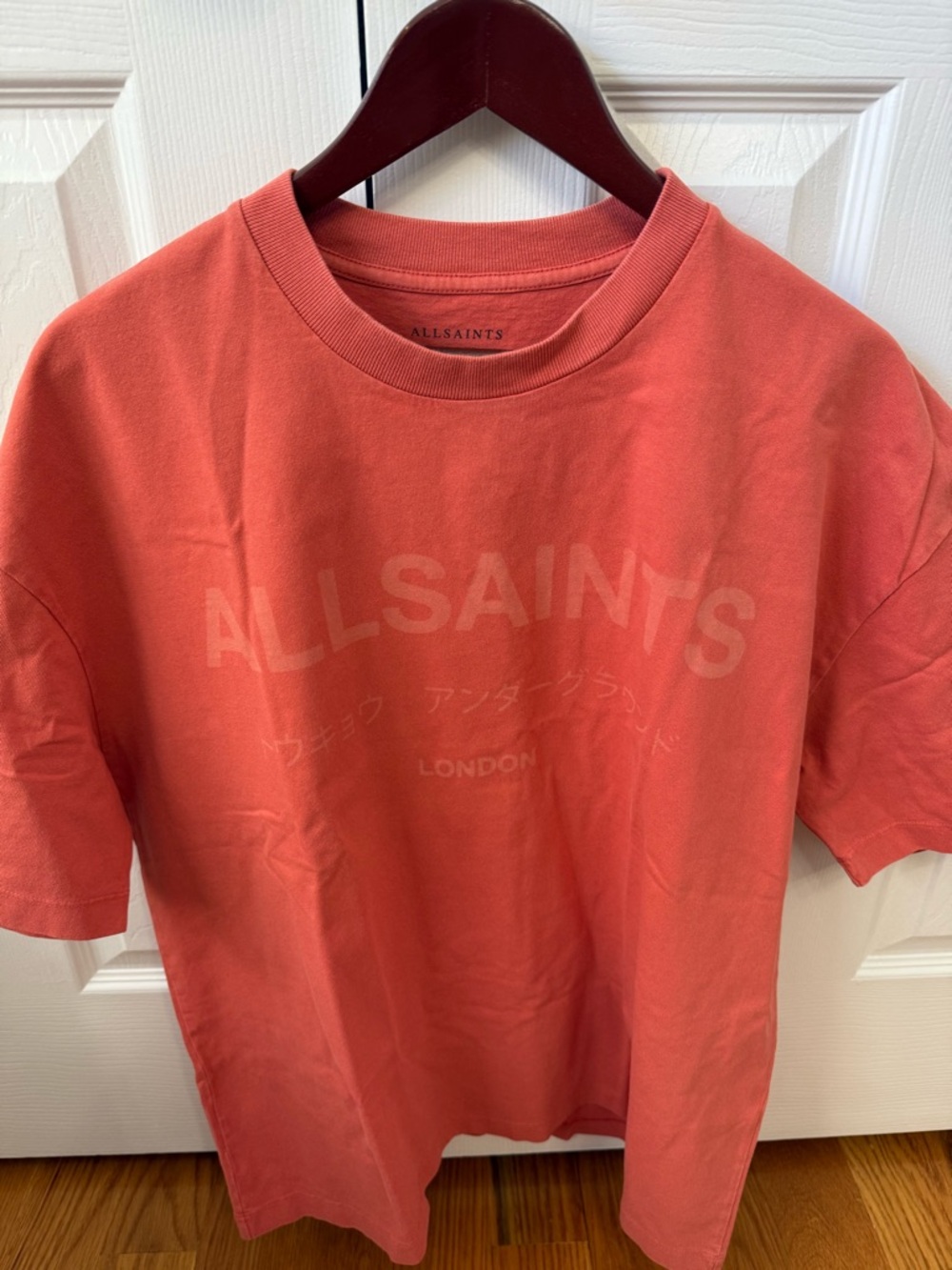 All Saints Coral Logo Short Sleeve Tee